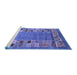 Sideview of Machine Washable Abstract Blue Contemporary Rug, wshcon2713blu