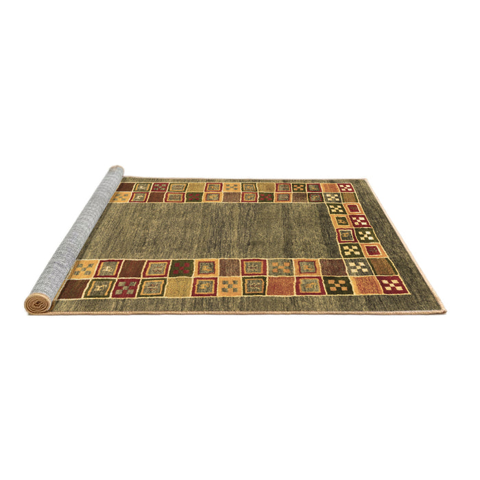 Sideview of Machine Washable Abstract Brown Contemporary Rug, wshcon2713brn