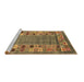 Sideview of Machine Washable Abstract Brown Contemporary Rug, wshcon2713brn