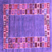 Square Machine Washable Abstract Purple Contemporary Area Rugs, wshcon2713pur