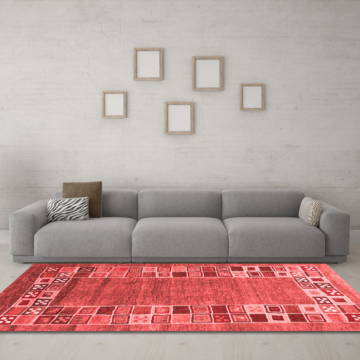 Contemporary Red Washable Rugs