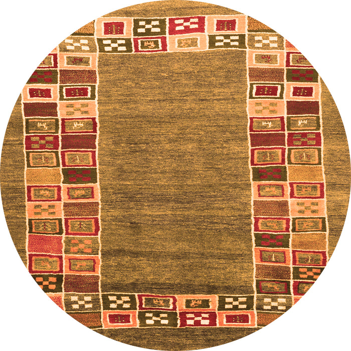 Square Abstract Orange Contemporary Rug, con2713org