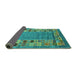 Sideview of Abstract Turquoise Contemporary Rug, con2713turq