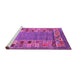 Sideview of Machine Washable Abstract Pink Contemporary Rug, wshcon2713pnk