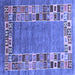 Square Abstract Blue Contemporary Rug, con2713blu