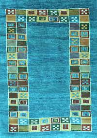 Abstract Light Blue Contemporary Rug, con2713lblu