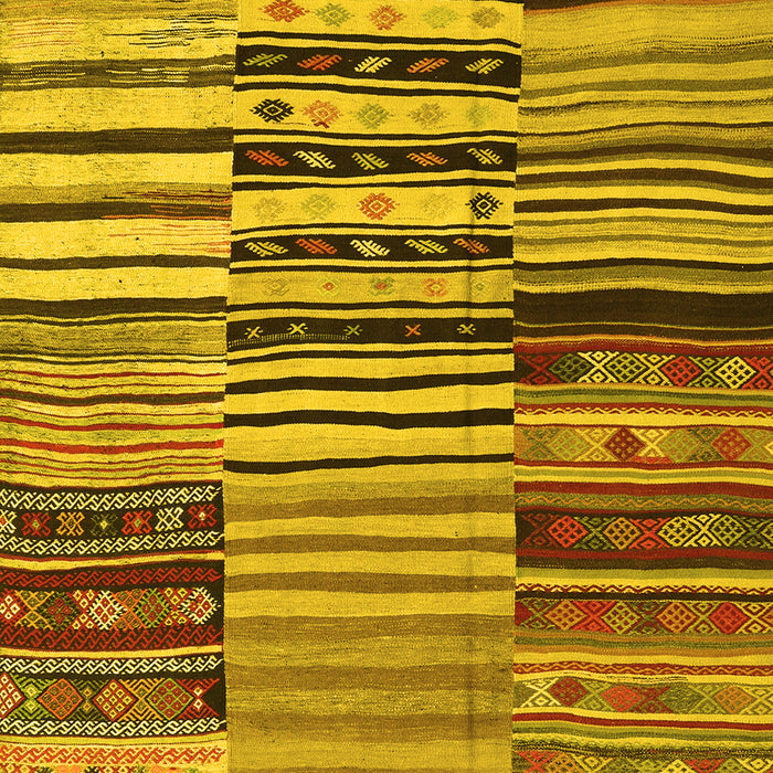 Patchwork Yellow Transitional Rug, con2714yw