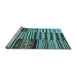 Sideview of Machine Washable Patchwork Light Blue Transitional Rug, wshcon2714lblu