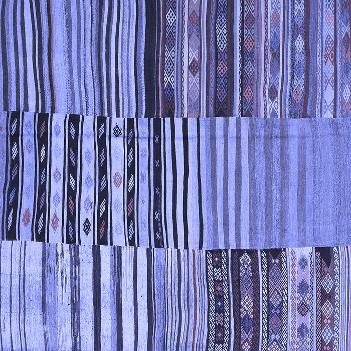 Square Patchwork Blue Transitional Rug, con2714blu