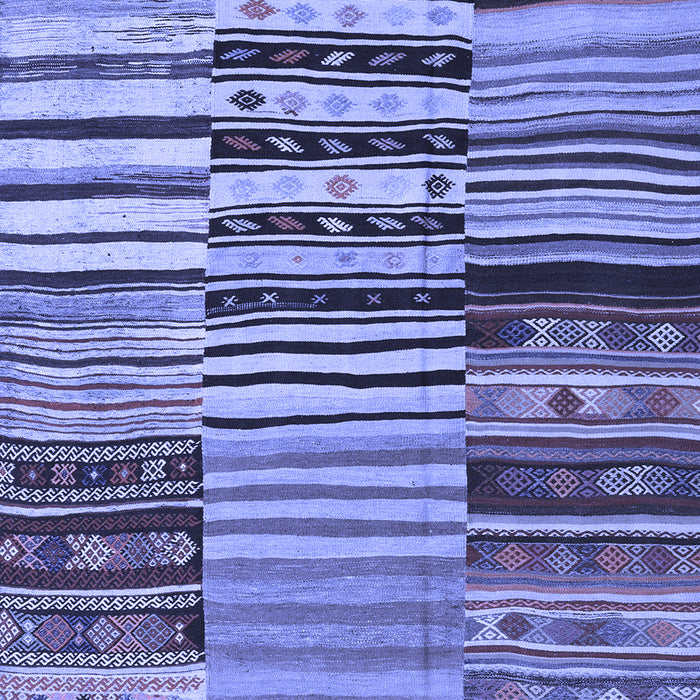 Machine Washable Patchwork Blue Transitional Rug, wshcon2714blu