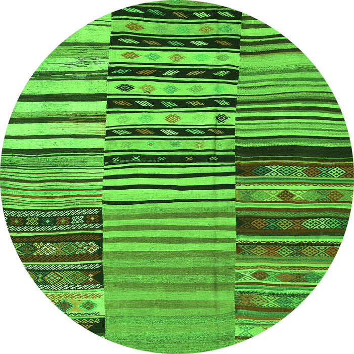 Machine Washable Patchwork Green Transitional Area Rugs, wshcon2714grn