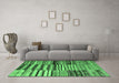 Machine Washable Patchwork Emerald Green Transitional Area Rugs in a Living Room,, wshcon2714emgrn