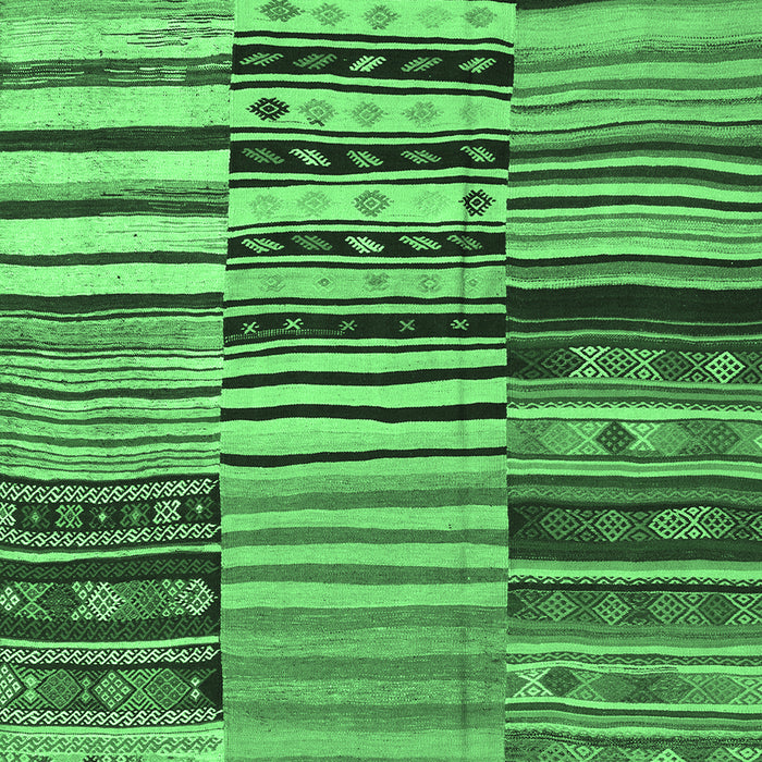 Patchwork Emerald Green Transitional Rug, con2714emgrn