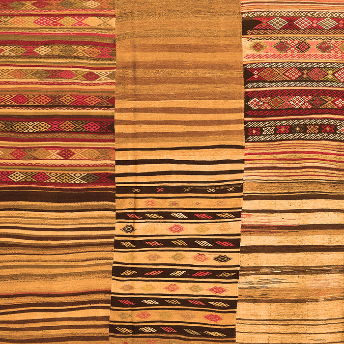 Serging Thickness of Patchwork Orange Transitional Rug, con2714org