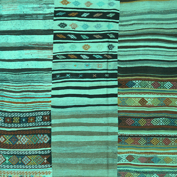 Patchwork Turquoise Transitional Rug, con2714turq