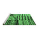 Sideview of Machine Washable Patchwork Emerald Green Transitional Area Rugs, wshcon2714emgrn