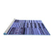 Sideview of Machine Washable Patchwork Blue Transitional Rug, wshcon2714blu