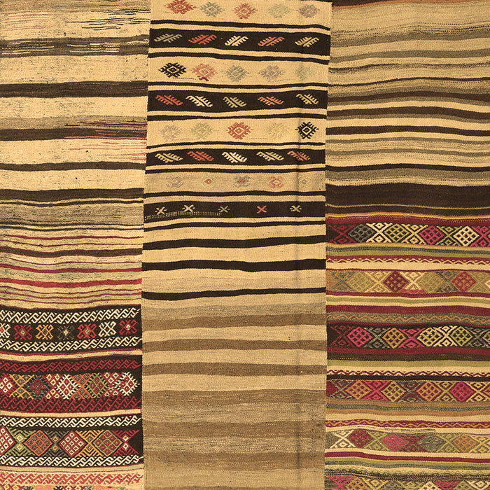 Patchwork Brown Transitional Rug, con2714brn