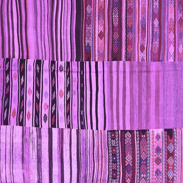 Square Machine Washable Patchwork Purple Transitional Area Rugs, wshcon2714pur