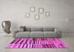 Machine Washable Patchwork Pink Transitional Rug in a Living Room, wshcon2714pnk