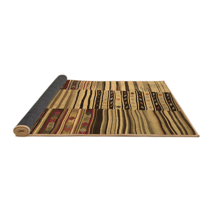 Sideview of Patchwork Brown Transitional Rug, con2714brn