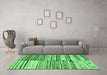 Machine Washable Patchwork Emerald Green Transitional Area Rugs in a Living Room,, wshcon2715emgrn