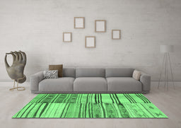 Machine Washable Patchwork Emerald Green Transitional Area Rugs in a Living Room,, wshcon2715emgrn