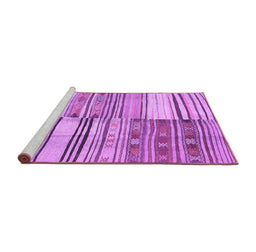 Sideview of Machine Washable Patchwork Purple Transitional Area Rugs, wshcon2715pur