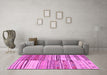 Machine Washable Patchwork Pink Transitional Rug in a Living Room, wshcon2715pnk