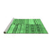 Sideview of Machine Washable Patchwork Emerald Green Transitional Area Rugs, wshcon2715emgrn