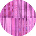 Round Patchwork Pink Transitional Rug, con2715pnk