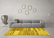 Machine Washable Patchwork Yellow Transitional Rug in a Living Room, wshcon2715yw