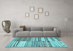 Machine Washable Patchwork Light Blue Transitional Rug in a Living Room, wshcon2715lblu