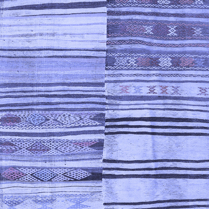 Machine Washable Patchwork Blue Transitional Rug, wshcon2715blu