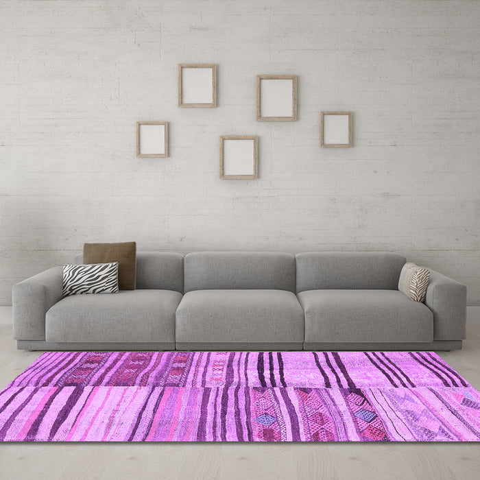 Machine Washable Patchwork Purple Transitional Area Rugs in a Living Room, wshcon2715pur