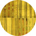 Round Patchwork Yellow Transitional Rug, con2715yw