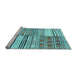 Sideview of Machine Washable Patchwork Light Blue Transitional Rug, wshcon2715lblu