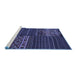 Sideview of Machine Washable Patchwork Blue Transitional Rug, wshcon2716blu