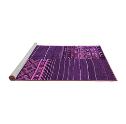Sideview of Machine Washable Patchwork Purple Transitional Area Rugs, wshcon2716pur