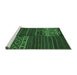 Sideview of Machine Washable Patchwork Emerald Green Transitional Area Rugs, wshcon2716emgrn