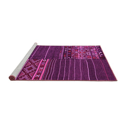 Sideview of Machine Washable Patchwork Pink Transitional Rug, wshcon2716pnk