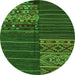 Square Patchwork Green Transitional Rug, con2716grn