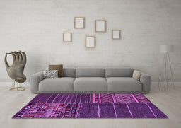 Machine Washable Patchwork Purple Transitional Area Rugs in a Living Room, wshcon2716pur