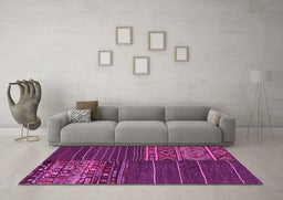 Machine Washable Patchwork Pink Transitional Rug in a Living Room, wshcon2716pnk