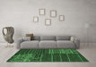 Machine Washable Patchwork Emerald Green Transitional Area Rugs in a Living Room,, wshcon2716emgrn