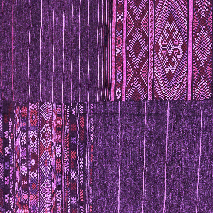 Square Machine Washable Patchwork Purple Transitional Area Rugs, wshcon2716pur