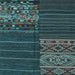 Square Patchwork Light Blue Transitional Rug, con2716lblu