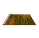 Sideview of Machine Washable Patchwork Yellow Transitional Rug, wshcon2716yw