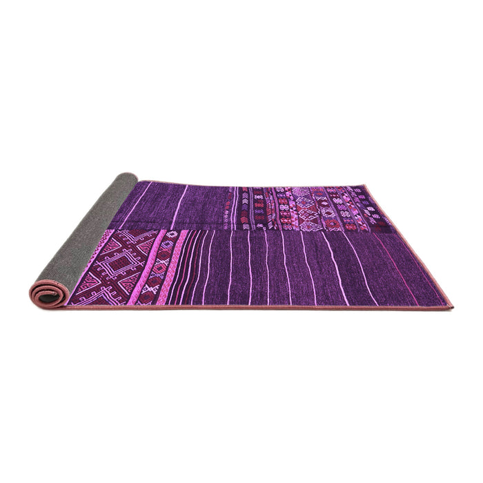 Sideview of Patchwork Purple Transitional Rug, con2716pur