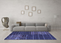 Machine Washable Patchwork Blue Transitional Rug in a Living Room, wshcon2716blu